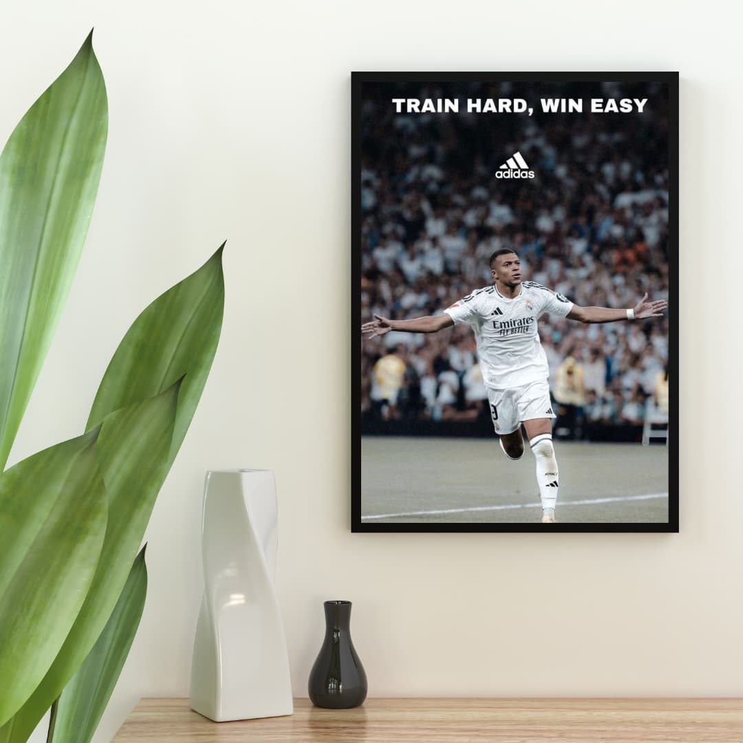 "Train Hard, Win Easy" Mbappe - Постер