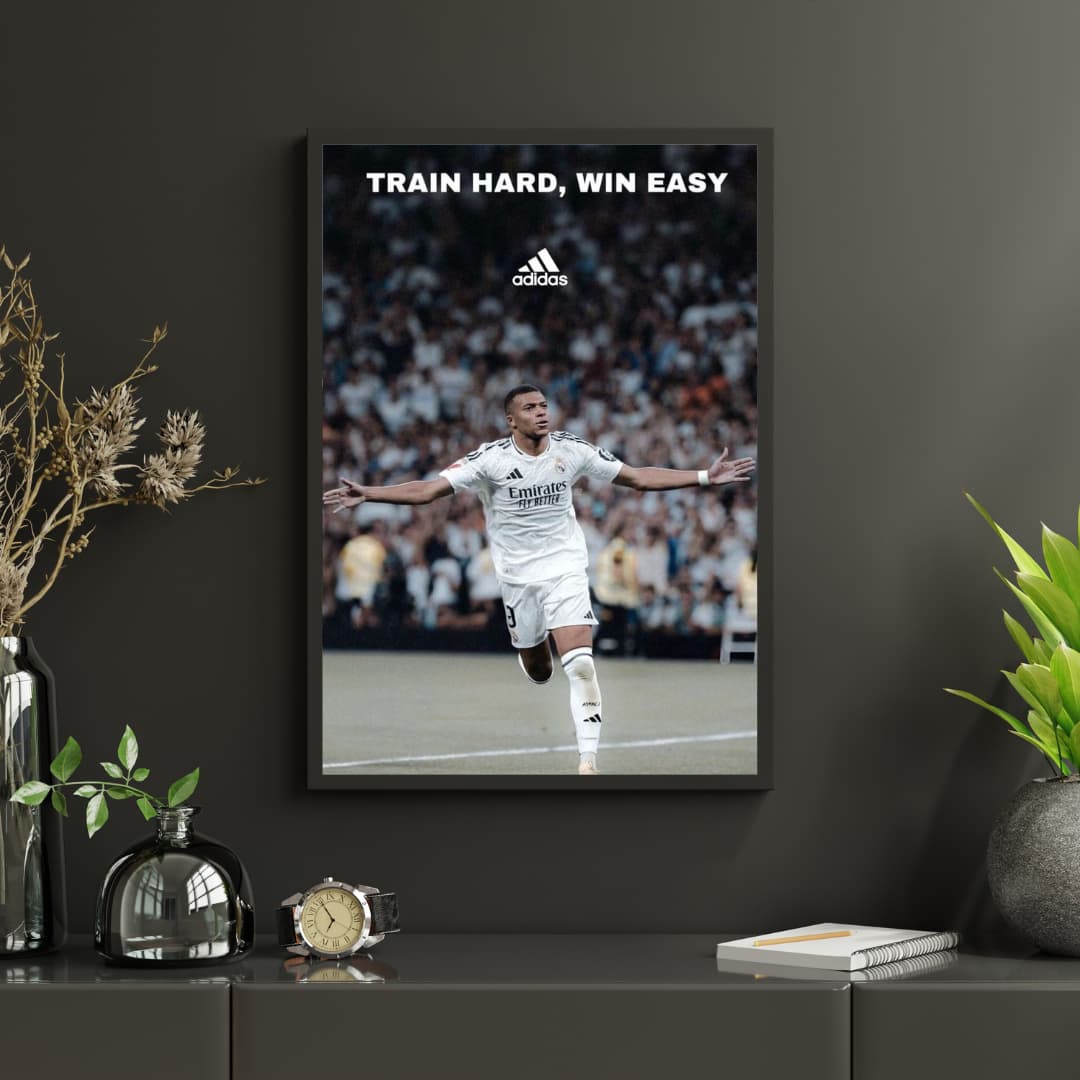 "Train Hard, Win Easy" Mbappe - Постер